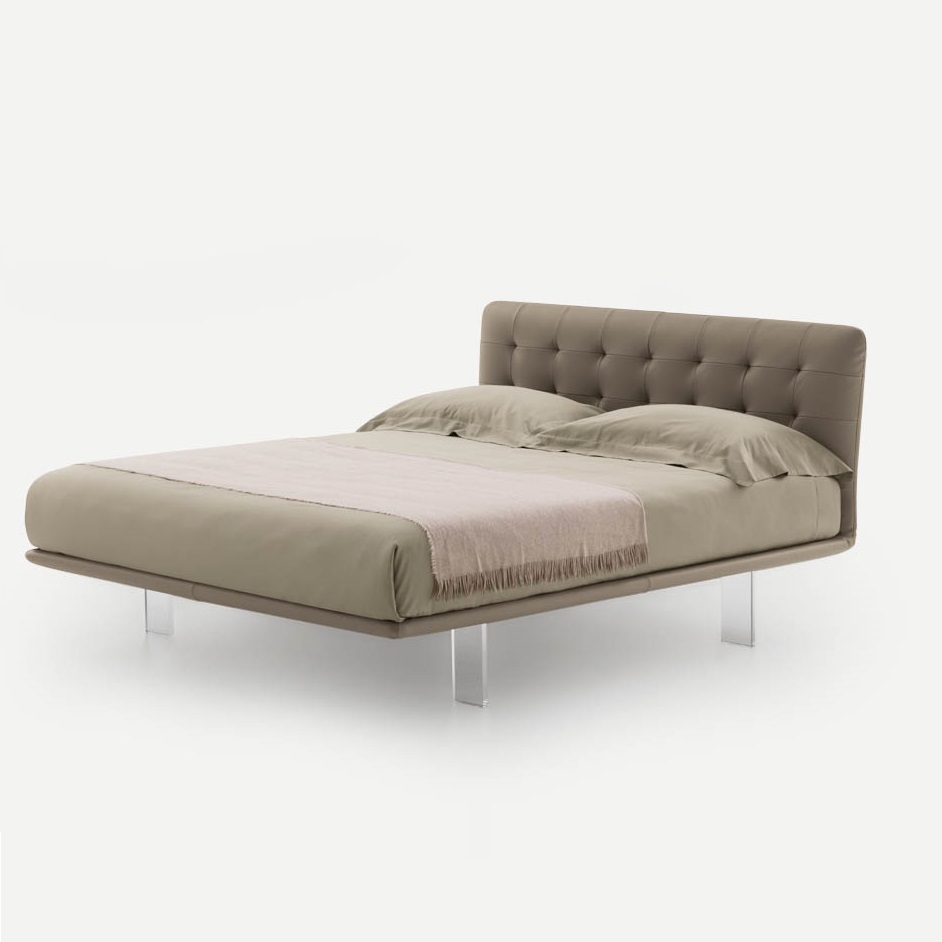 PIANCA_Filo-up_platform-bed-upholstered-tufted-acrylic-legs PIANCA Filo up platform bed upholstered tufted acrylic legs