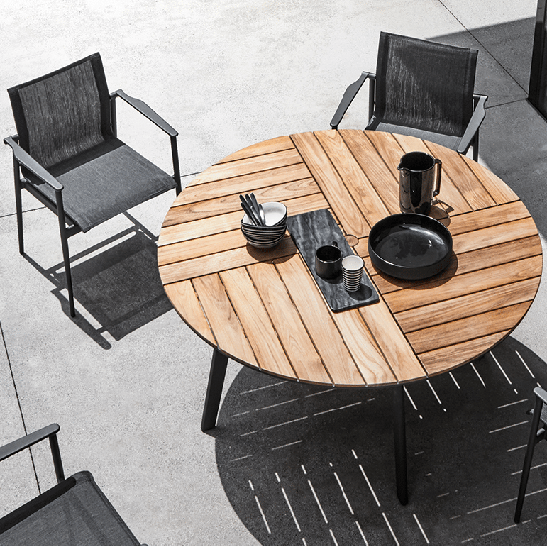 carver round teak _ 180 dining set