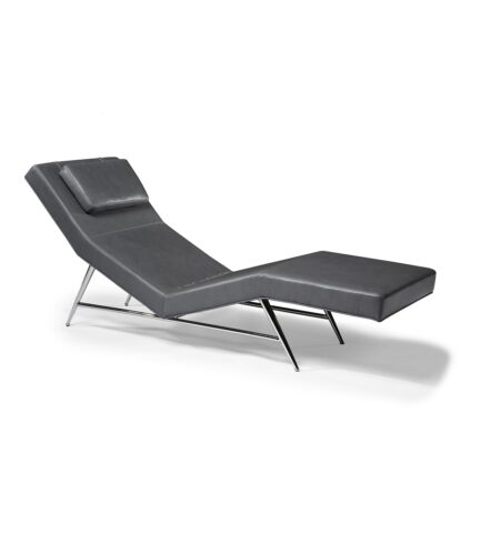 Thayer Coggin Fred 1231-400 Chaise gray leather
