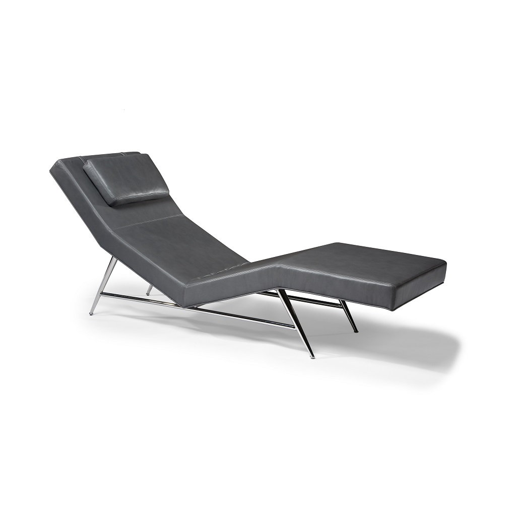 Thayer Coggin Fred 1231-400 Chaise Thayer Coggin Fred 1231-400 Chaise gray leather