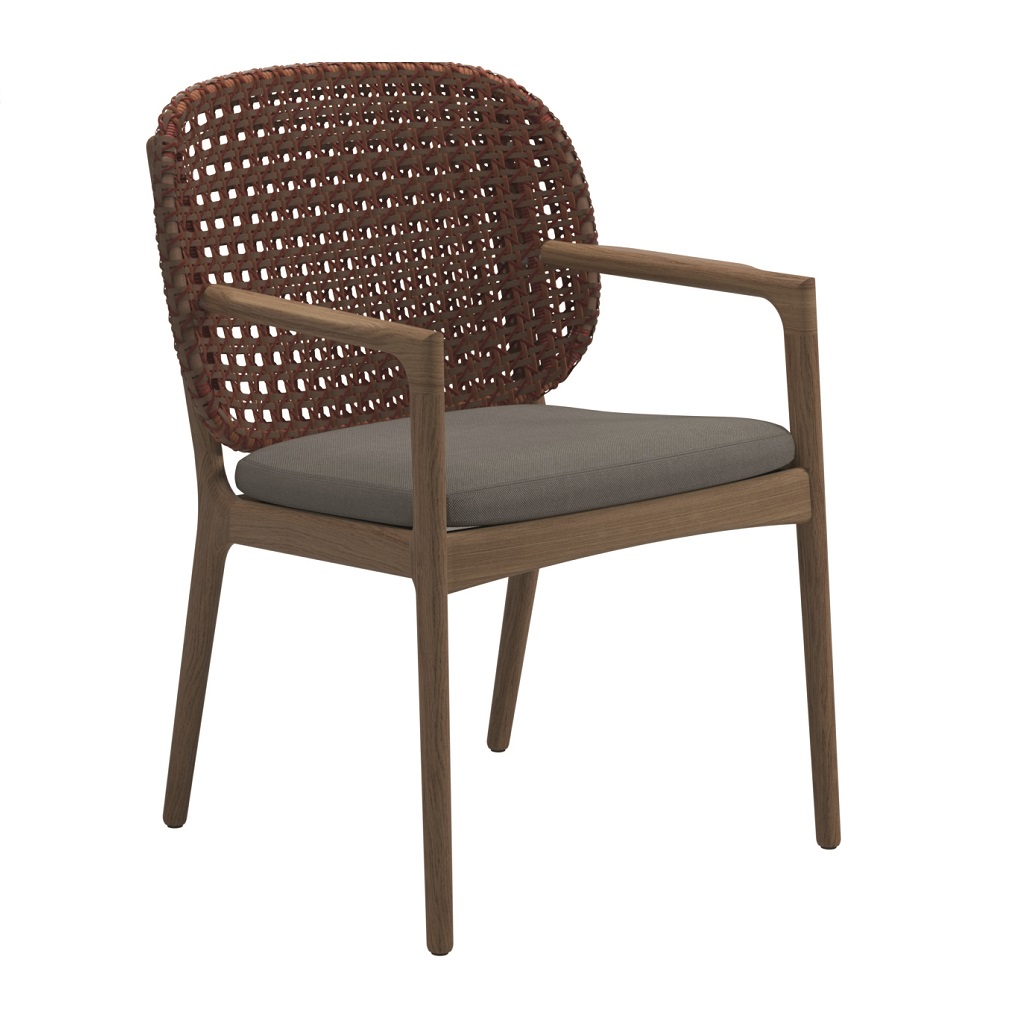 Kay Dining Chair with Arms - Copper (Fife Rainy Grey)