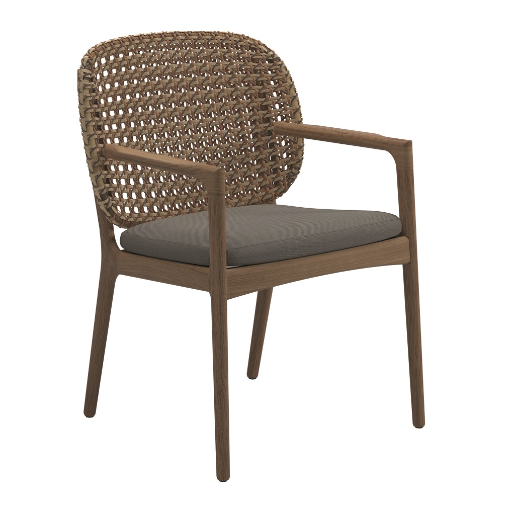 Kay Dining Chair with Arms - Harvest (Fife Rainy Grey)