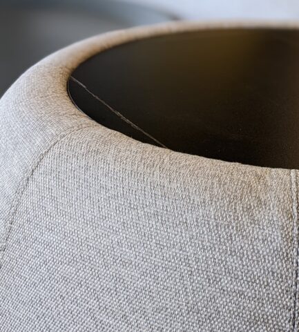 bonbon accent table stone fabric detail