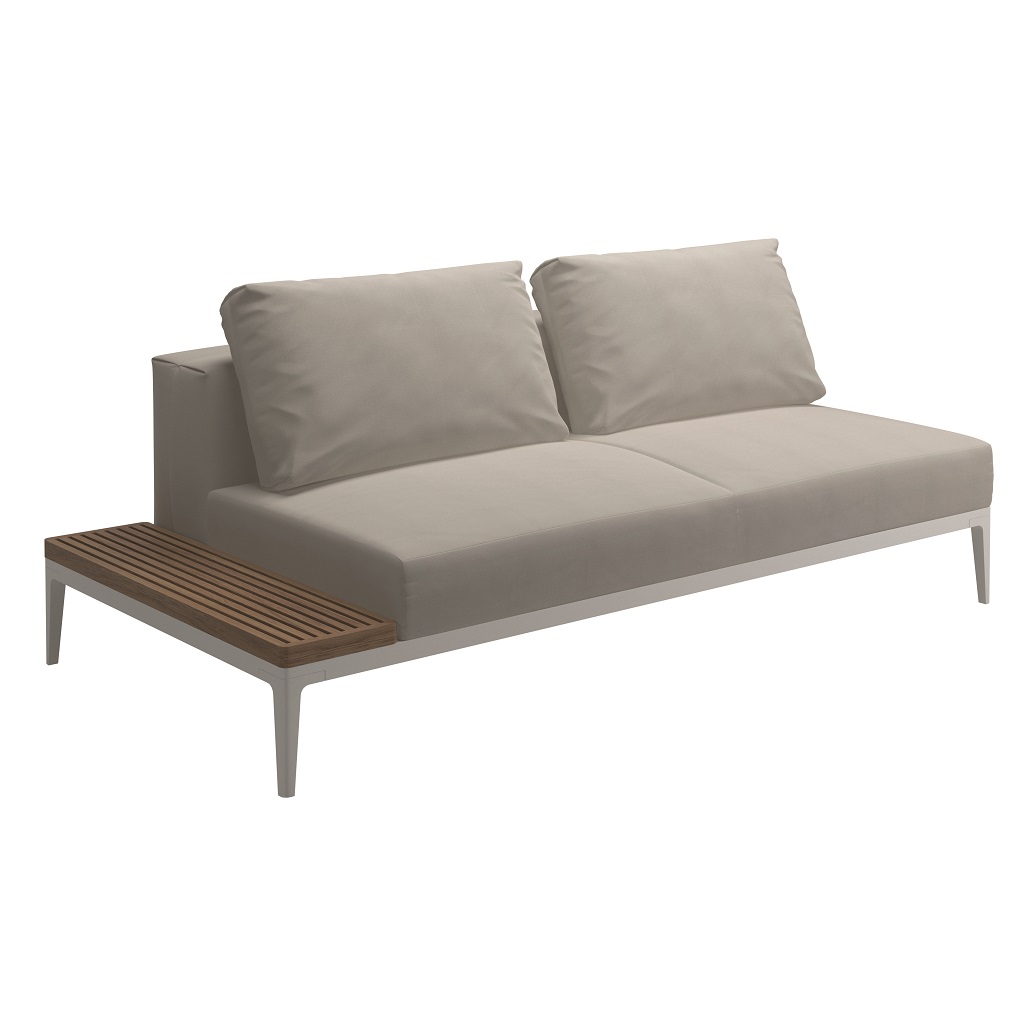 Grid End Table Unit Teak - White (Blend Linen) Grid End Table Unit Teak - White (Blend Linen)