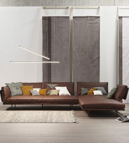 cierre divine sectional brown leather