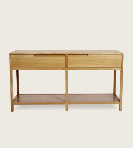 linea 62wide console white oak