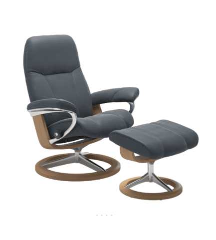 stressless consul signature recliner atlantic blue