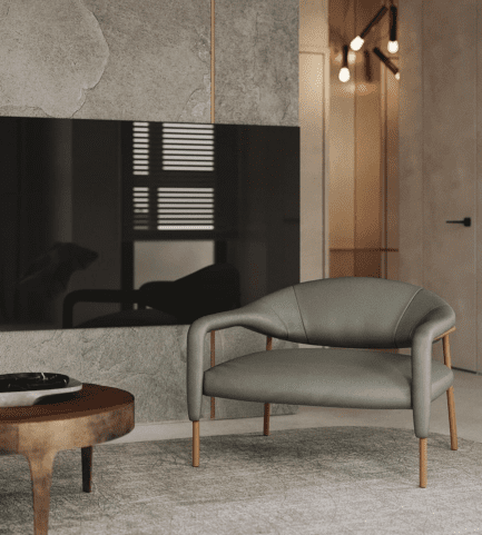 gamma spider leather accent chair