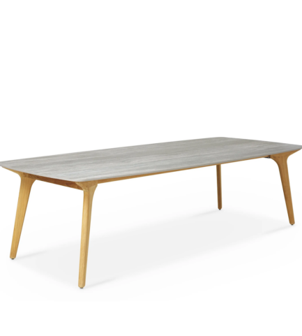 gingerjarfurniture table torsa natural teak geo travertine